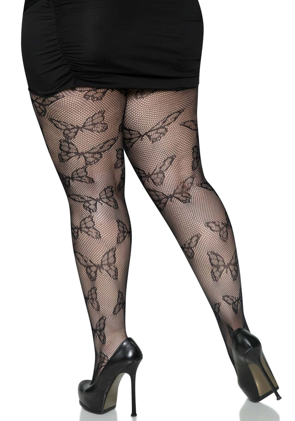 Plus Butterfly Net Tights