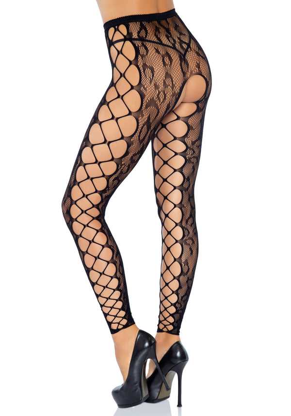 Leopard Footless and Crotchless Pantyhose