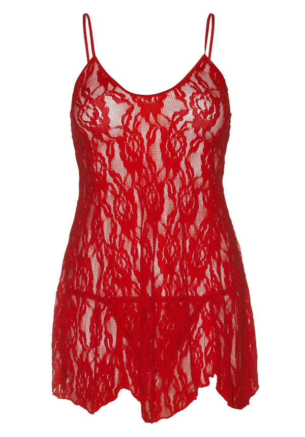 Plus Rose Lace Flair Chemise