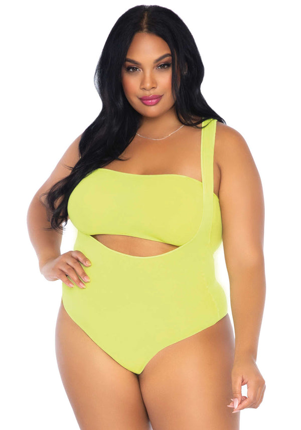 Plus Opaque Bandeau and Suspender Bodysuit