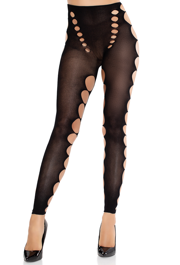 Sömlösa, ogenomskinliga, utskurna, fotlösa tights