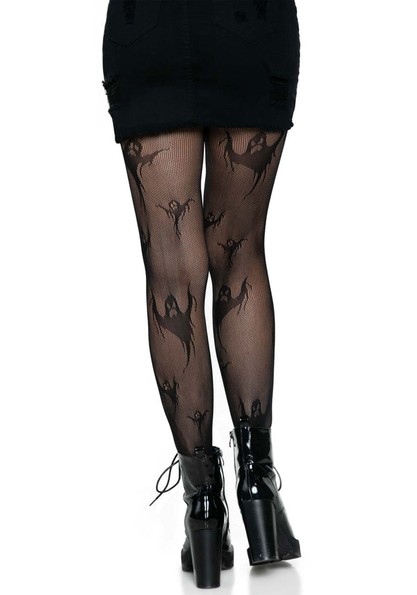 Spooky Ghost Fishnet Pantyhose