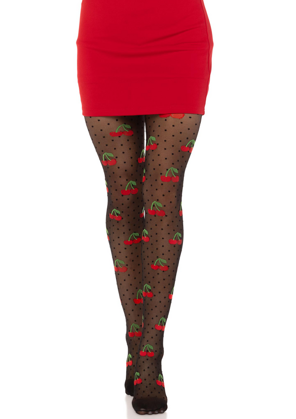 Elastan Polkadot Cherry Strumpbyxor